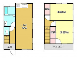 春日部市一ノ割、中古一戸建ての間取り画像です