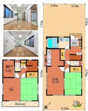 春日部市粕壁、中古一戸建ての間取り画像です
