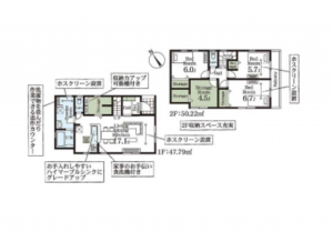 春日部市一ノ割、新築一戸建ての間取り画像です
