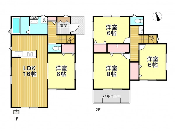 春日部市新宿新田、新築一戸建ての間取り画像です