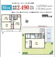 春日部市新宿新田、新築一戸建ての間取り画像です
