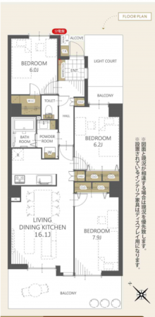 春日部市上蛭田、中古マンションの間取り画像です