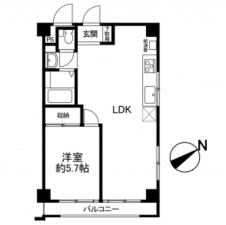 春日部市中央、中古マンションの間取り画像です