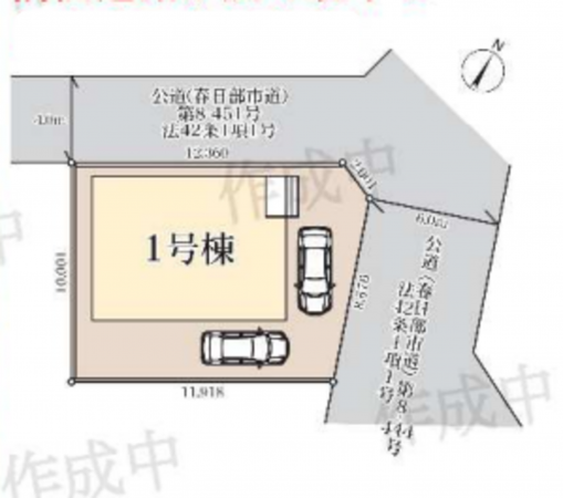 春日部市藤塚、新築一戸建ての画像です