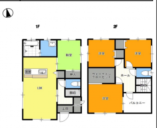 春日部市本田町、中古一戸建ての間取り画像です