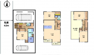 春日部市南、新築一戸建ての間取り画像です