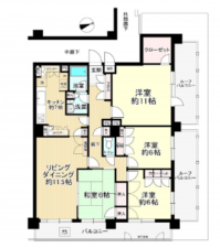 春日部市樋堀、中古マンションの間取り画像です