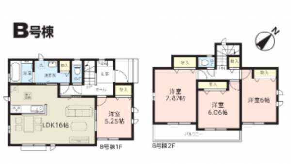 春日部市増戸、新築一戸建ての間取り画像です