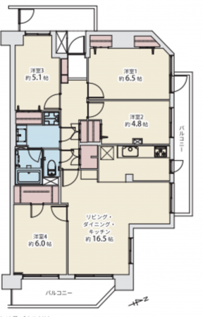 春日部市樋堀、中古マンションの間取り画像です
