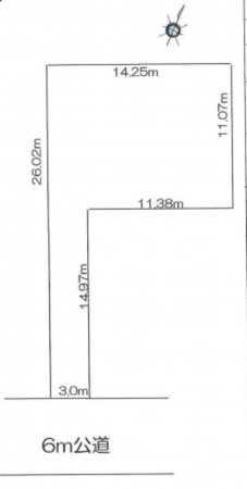 春日部市六軒町、土地の間取り画像です