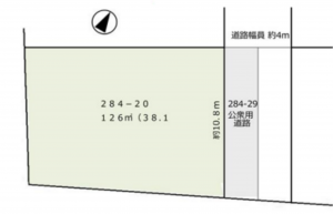 春日部市塚崎、土地の間取り画像です