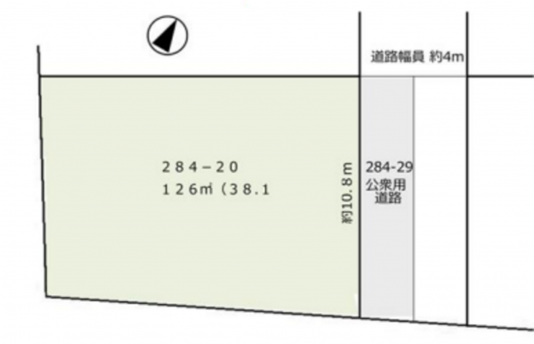 春日部市塚崎、土地の間取り画像です