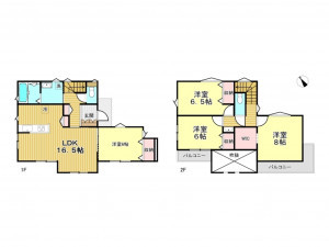 春日部市新宿新田、新築一戸建ての間取り画像です
