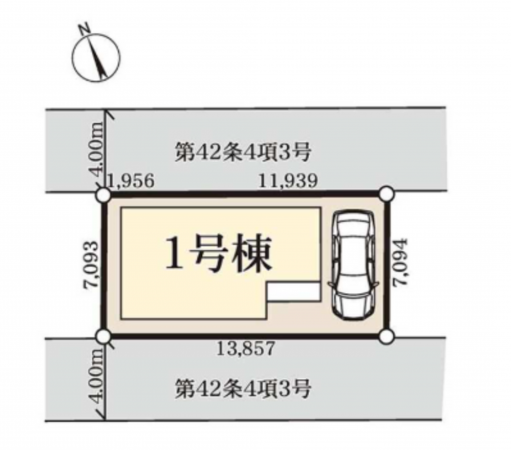 春日部市大枝、新築一戸建ての画像です