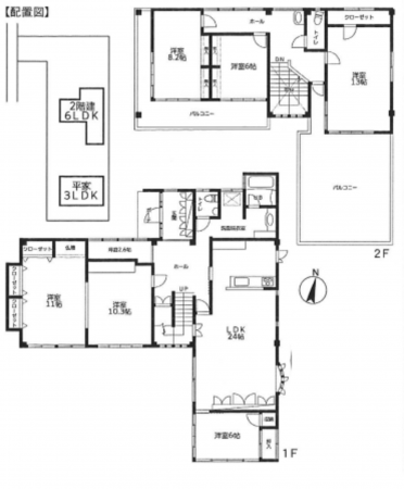春日部市上蛭田、中古一戸建ての間取り画像です