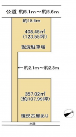 春日部市粕壁東、土地の間取り画像です