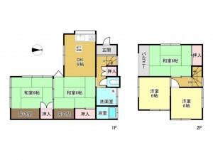春日部市大沼、中古一戸建ての間取り画像です