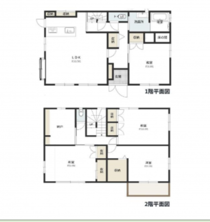 春日部市南、中古一戸建ての間取り画像です