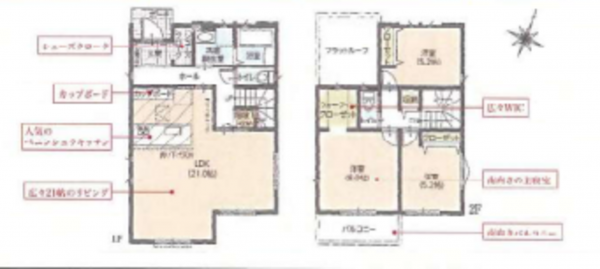 春日部市西金野井、新築一戸建ての間取り画像です