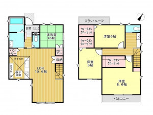 春日部市西金野井、新築一戸建ての間取り画像です
