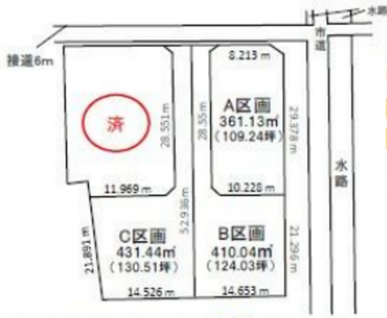 春日部市永沼、土地の間取り画像です