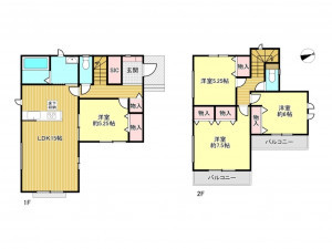 春日部市豊町、新築一戸建ての間取り画像です