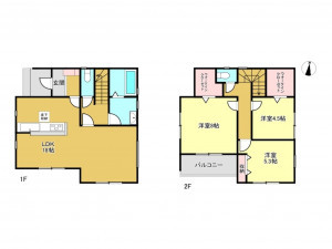 春日部市米島、新築一戸建ての間取り画像です