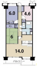 春日部市下蛭田、中古マンションの間取り画像です