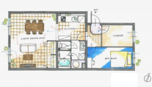春日部市豊町、中古マンションの間取り画像です