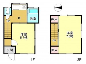 春日部市一ノ割、中古一戸建ての間取り画像です