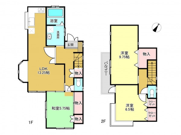 春日部市中央、中古一戸建ての間取り画像です