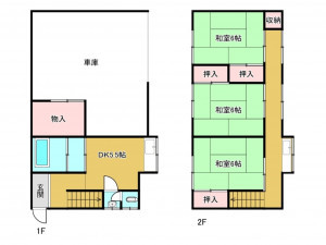 春日部市西金野井、中古一戸建ての間取り画像です