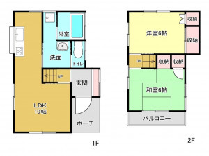 春日部市大畑、中古一戸建ての間取り画像です
