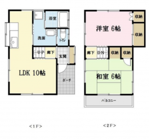 春日部市大畑、中古一戸建ての間取り画像です
