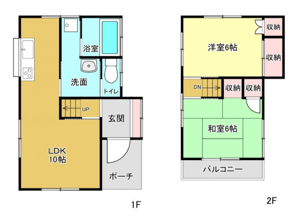 春日部市大畑、中古一戸建ての間取り画像です