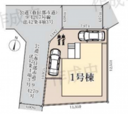 春日部市米島、新築一戸建ての画像です
