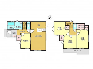 春日部市藤塚、新築一戸建ての間取り画像です