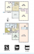 春日部市新宿新田、中古一戸建ての間取り画像です