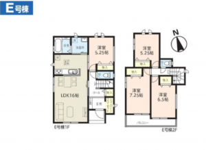 春日部市粕壁東、新築一戸建ての間取り画像です