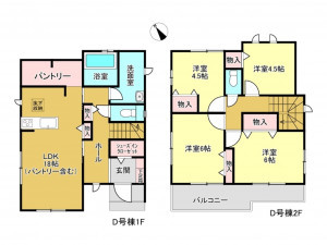 春日部市粕壁東、新築一戸建ての間取り画像です