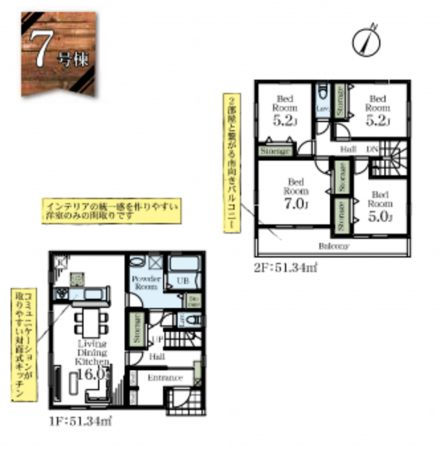 春日部市緑町、新築一戸建ての間取り画像です