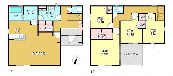 春日部市緑町、新築一戸建ての間取り画像です