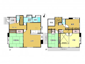 春日部市豊町、中古一戸建ての間取り画像です