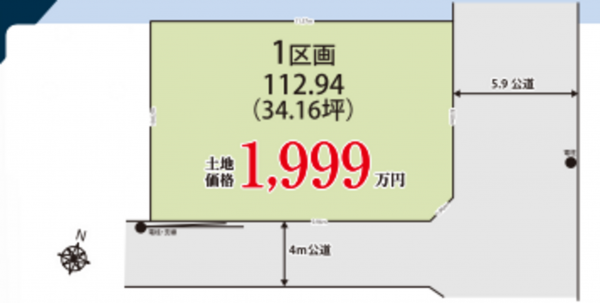 春日部市藤塚、土地の画像です