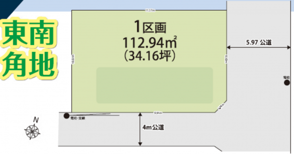 春日部市藤塚、土地の間取り画像です