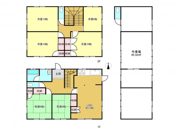春日部市上吉妻、中古一戸建ての間取り画像です