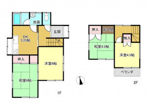 春日部市緑町、中古一戸建ての間取り画像です