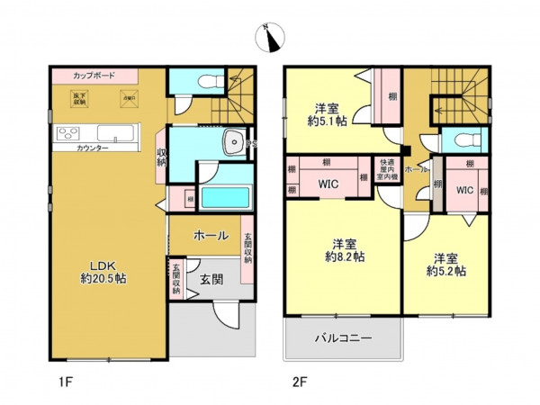 春日部市谷原、中古一戸建ての間取り画像です