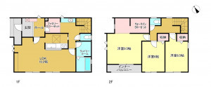 春日部市新宿新田、新築一戸建ての間取り画像です