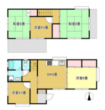 春日部市大沼、中古一戸建ての間取り画像です
